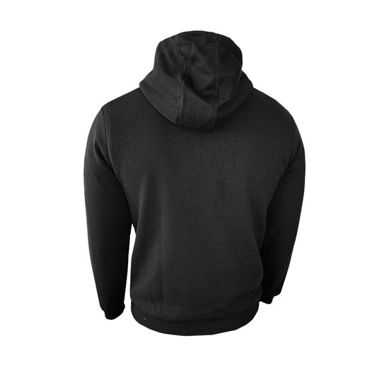 HOODIE CAPOTA NEGRO LETRA ROJA