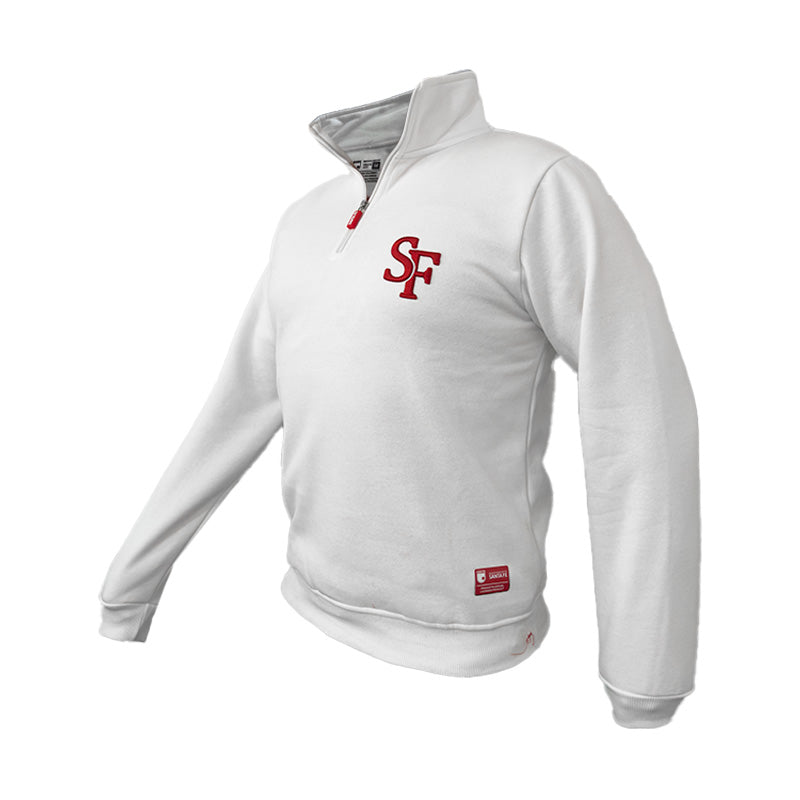 HOODIE INFANTIL MEDIA CREMALLERA MARFIL