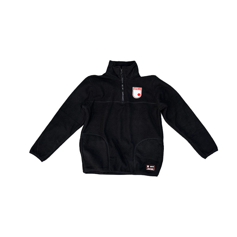 CHAQUETA JUNIOR POLAR  MEDIA CREMALLERA NEGRA