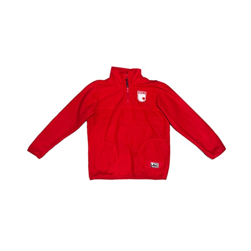 CHAQUETA JUNIOR POLAR MEDIA CREMALLERA ROJA