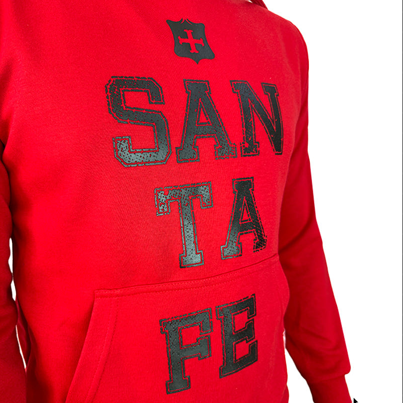 Hoodie Capota Santa Fe – Negro y Rojo