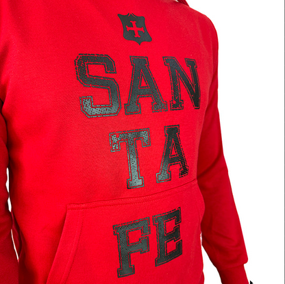 Hoodie Capota Santa Fe – Negro y Rojo