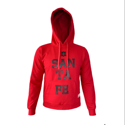 Hoodie Capota Santa Fe – Negro y Rojo