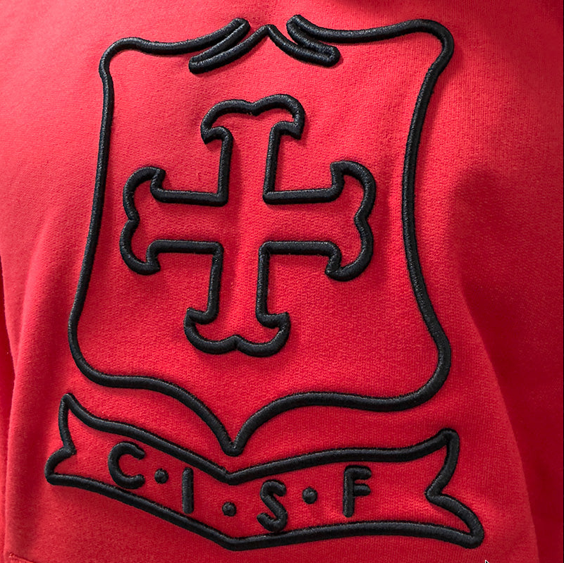 Hoodie Santa Fe Escudo Antiguo – Rojo y vino