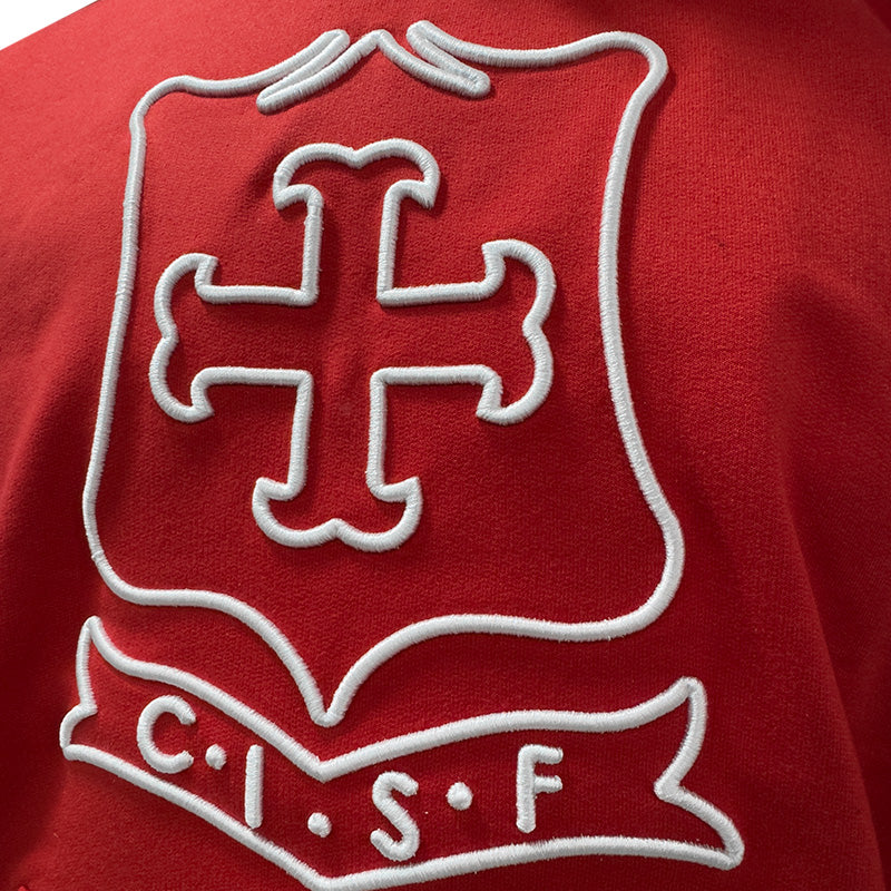 HOODIE ROJO ESCUDO ANTIGUO BLANCO