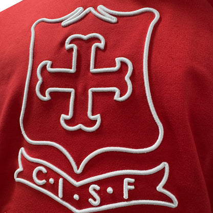 HOODIE ROJO ESCUDO ANTIGUO BLANCO