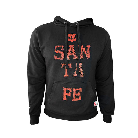 HOODIE CAPOTA NEGRO LETRA ROJA