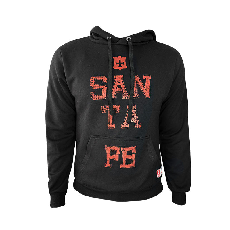 HOODIE CAPOTA NEGRO LETRA ROJA