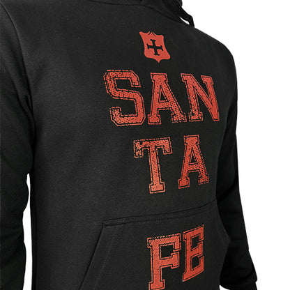 HOODIE CAPOTA NEGRO LETRA ROJA