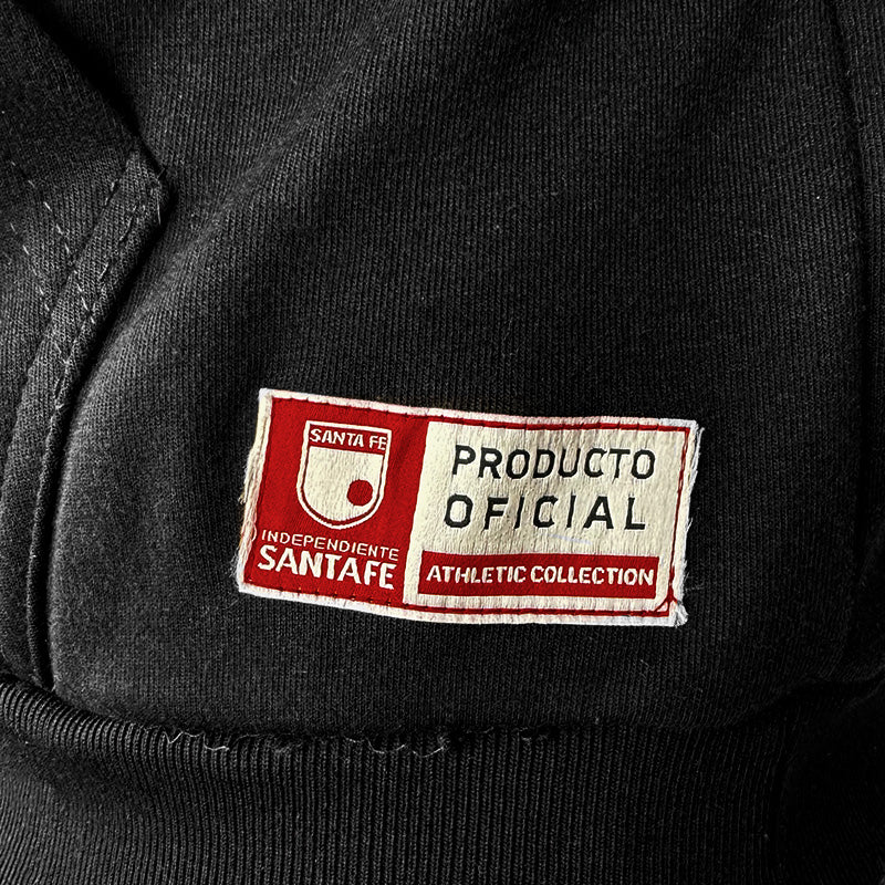 HOODIE CAPOTA NEGRO LETRA ROJA
