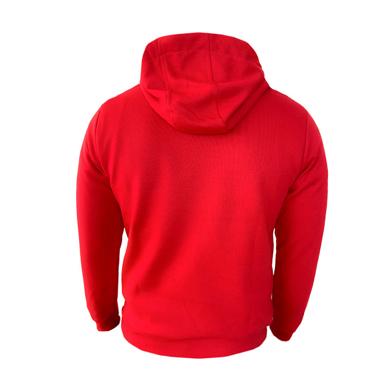 HOODIE CAPOTA ROJO LETRA NEGRA