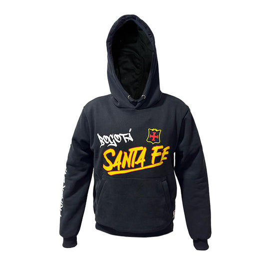 BUZO CAPOTA NEGRO AMARILLO SANTA FE