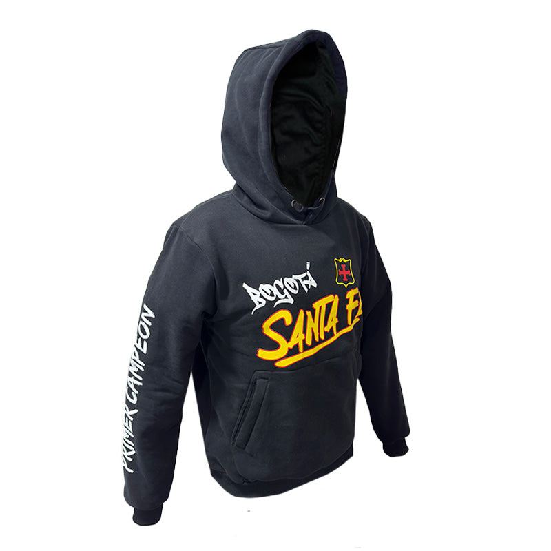 BUZO CAPOTA NEGRO AMARILLO SANTA FE