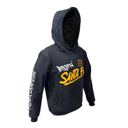 BUZO CAPOTA NEGRO AMARILLO SANTA FE