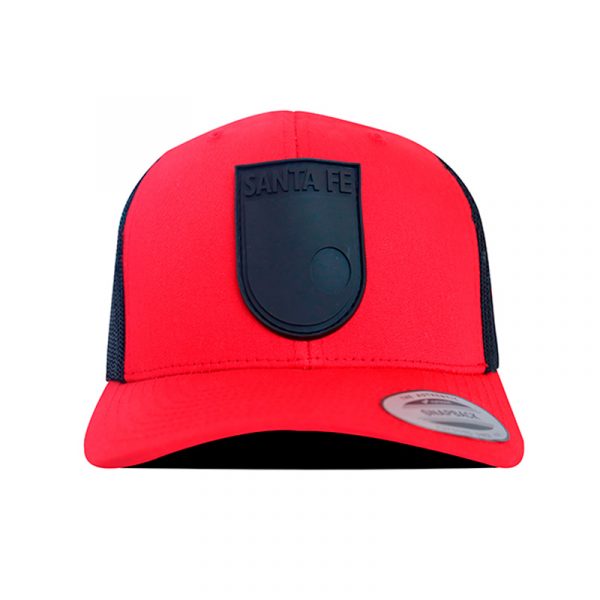 GORRA SANTA FE ROJA NEGRA MALLA